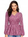 KERI PERRY Women's Light Pink Muslin Floral Peplum Western Top | Winter Top | Western Top | Top for Women | Latest Women Top | Trendy Women Top...