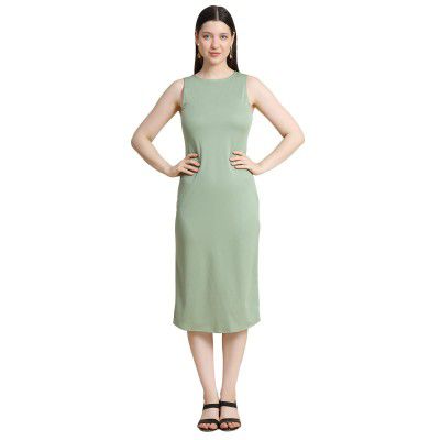 KERI PERRY Women's Lycra Western Dress One Piece(Light Green)