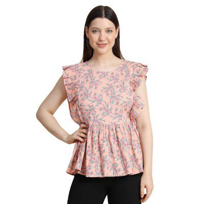 KERI PERRY Women's Polyester Western Top(Peach)