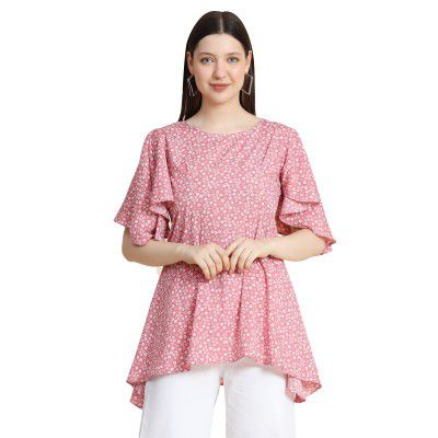 KERI PERRY Women's Polyester Western Top(Pink)