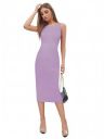KERI PERRY Women's Purple Lycra Solid Bodycon Western Dress | Dress for Women | A line Dress | Winter Dress | Western Dress | Latest Women Dress | Trendy Dress | Midi Dress...