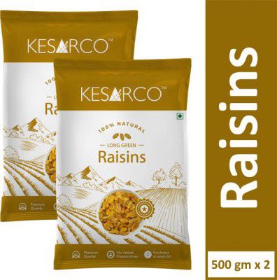 KESARCO Premium Seedless Green Raisins, Kishmish, Nutritious, Rich in Iron - 1 kg Raisins  (1 kg)