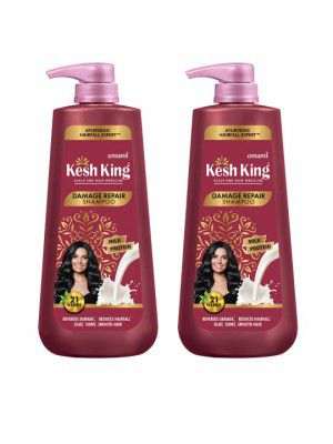 Kesh King 2Pcs Scalp & Hair Medicine Damage Repair Shampoo with Milk Protein - 600ml each
