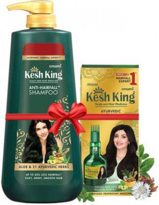 Kesh King Anti Hairfall Shampoo 600ml + Oil 300ml (2 Items in the set)