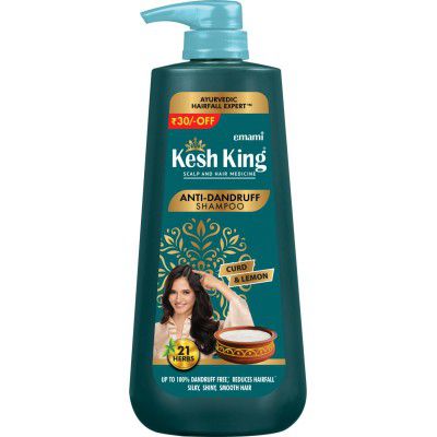 Kesh King Ayurvedic Anti-Dandruff, The Goodness Of Curd, Lemon And Neem Shampoo - 600 Ml