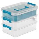 KESI 4-Tiers Stackable Plastic Storage Containers - Portable Boxes for Arts & Crafts Supplies, Jewelry Making...