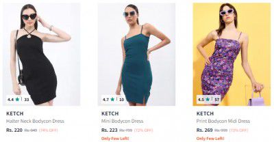 KETCH Bodycon Womens Dress Starts ₹175