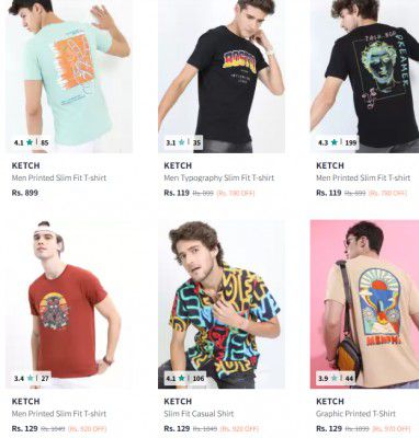 Myntra : Up to 90% OFF - Ketch Clothing | For Men