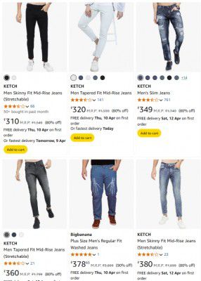 UPTO 80% OFF ON Ketch Jeans Starts at Rs 310 | For Men's