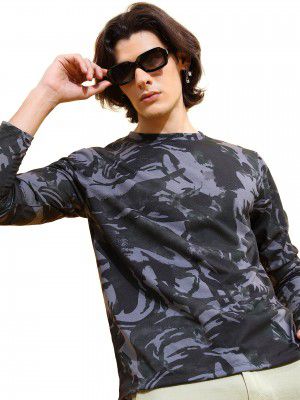KETCH Men Relaxed Fit Printed Full Sleeve T-Shirt