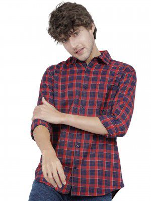 KETCH Men Slim Fit Checked Full Sleeve Shirt