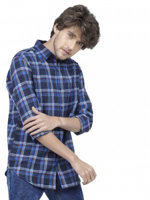 KETCH Men Slim Fit Checked Full Sleeve Shirt