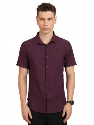 KETCH Men's Polyester Solid Slim Fit Shirt