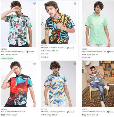 Upto 87% OFF - Ketch Mens Shirts | Start at Rs.117