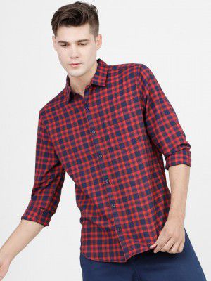KETCH Slim Fit Tartan Checked Casual Shirt