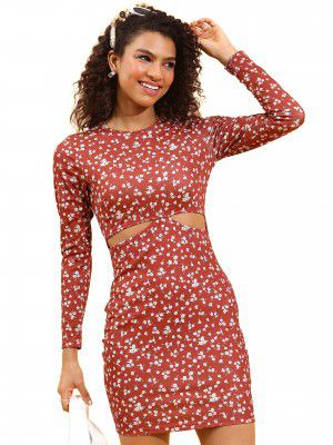 KETCH Women Regular Fit Printed Full Sleeve Dress