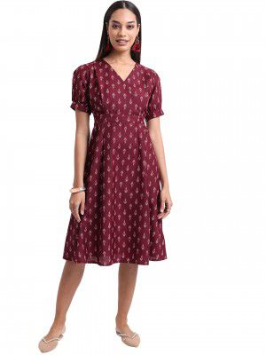 KETCH Women Regular Fit Printed Short Sleeve Dress