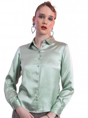 KETCH Women Regular Fit Solid Full Sleeve Shirt