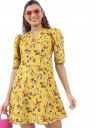 KETCH Women's Polyester Classic Calf Length Casual Dress (KHJ6000021) Yellow...