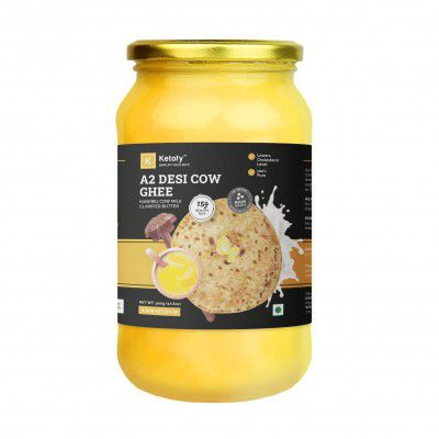 Ketofy - A2 Desi Cow Ghee (500g) | Prepared Using Traditional Bilona Method | Natural, Healthy, and Pure Kankrej Cow Ghee | Easily Digestible | Healing and Nourishing A2 Cow Desi Ghee | Desi Ghee | A2