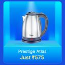 Prestige Atlas Electric Kettle @ Rs. 575 in Flipkart Big Billion Days Sale ...