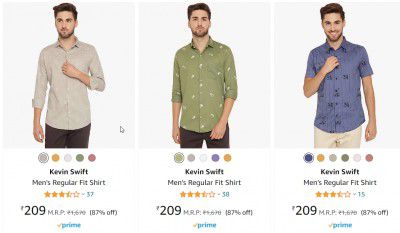 Kevin Swift Men's Shirts @ ₹209