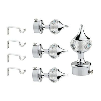 KGL Stainless Steel Curtain Bracket Finials with Heavy Support 