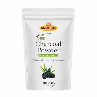 Khadi 10% Pure Activated Charcoal powder Ideal for face and Skin (100gm., CHARCOAL)