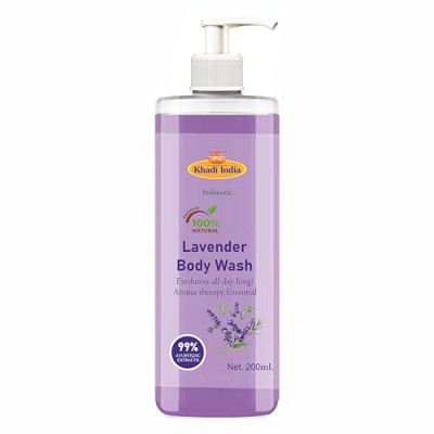 Khadi 100% Pure Natural Lavender Herbal Body Wash (200ml, Lavender)
