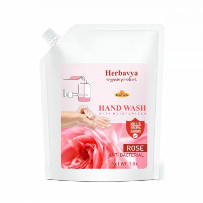 Khadi Ayurvedic Rose Hand Wash – Luxurious Herbal Cleanser with Calming Rose Aroma – 1000ml