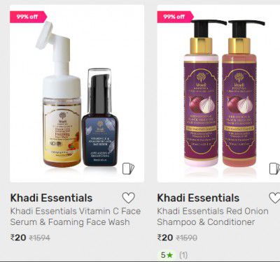 Khadi Essentials Loot From Rs.20