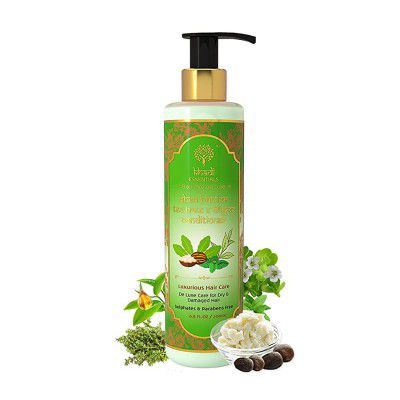 Khadi Essentials Peppermint Hair Conditioner with Sheabutter, Tea Tree Oil, Thyme, Neem For Anti Dandruff, Hair Fall Control, 200ml SLS Paraben Free