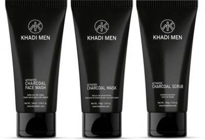 Khadi Men Charcoal Kit (Activated Charcoal, Face Mask & Scrub) Face Wash (300 ml)