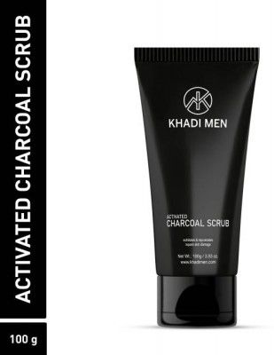Khadi Men Charcoal Scrub skin soft and dirt free, deep cleanse the skin, exfoliates and rejuvenates the skin Scrub  (100 ml)