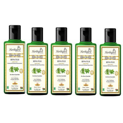 Khadi Natural Herbal Henna & Tulsi Shampoo 1050 Ml,1 Count