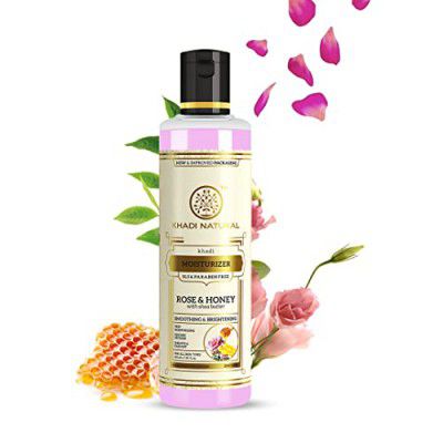 Khadi Natural Moisturising Lotion, Rose and Honey, 210ml