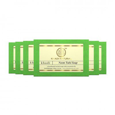 Khadi Natural Neem Tulsi Soap | Herbal Bathing Soap for Acne | (125gm *7)