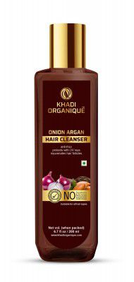 Khadi Organique Onion Argan Hair Cleanser Anti-frizz Protects With UV Rays Rejuvenates Hair Follicles 200 ML ( Pack of 1)