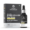 Khadi Organique Retinol 0.5% + Q10 Face Serum For Anti Aging | Reduce Fine Lines & Wrinkles | For Women & Men 30 ML...