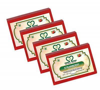Khadi Strawberry Soap 125 gm (Pack of 4) by Parvati Gramodyog Herbal Products