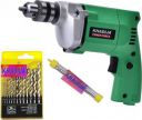 Khadija 350WATT Electric Drill With 13Pcs Hss Bits & 1Pc Masonary Bit Combo Pistol Grip Drill  (10 mm Chuck Size)...