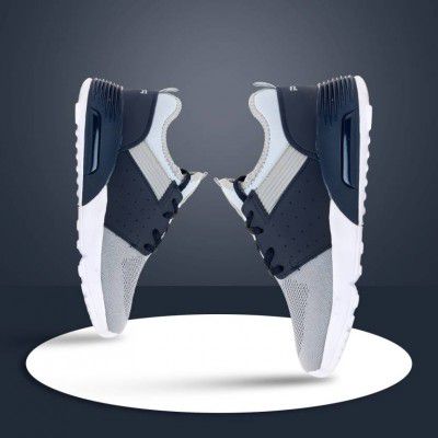 Khadims  Contrast Training & Gym Shoes For Men  (Grey, Dark Blue , 9)