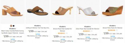 Khadim's Womens Sandal Starts ₹239 | Upto 76% Off