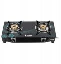 Khaitan 2 Burner BP-Nano Aqua Blue Digital Toughened Glass LPG Cooktop, Manual Ignition Gas Stove...