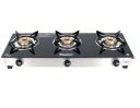 Khaitan 3 Burner Smart BP Jio SS Black Toughened Glass LPG Gas Cooktop, Manual Ignition Gas Stove with 1 Year Warranty (ISI Approved)...