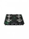 Khaitan Black Toughened Glass Top 4 Burner Manual Gas Stove...
