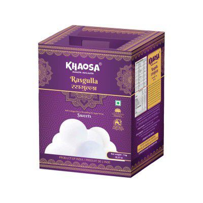 Khaosa Rasgulla | 1Kg | Gourmet, Soft Rasgulla | 20 Pieces in 1 Tin
