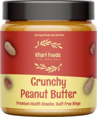 Khari Foods Natural Crunchy Peanut Butter, Healthy Spreads, High Protein, No Added Sugar 300 g
