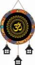 Khatu Crafts Om Wooden Wall Hanging For Home Decoration(WD230)  (21 inch X 8 inch, Multicolor)...