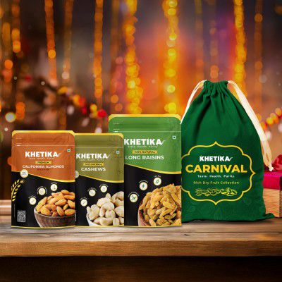 Khetika Carnival Classic Crunch Dry Fruits Gift Potli 600g